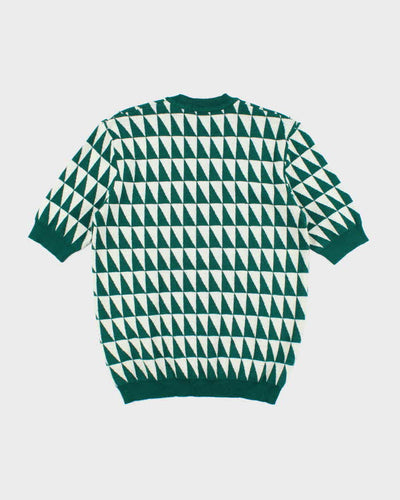 Raf Simons Green Pattern Short Sleeve Wool Jumper - M