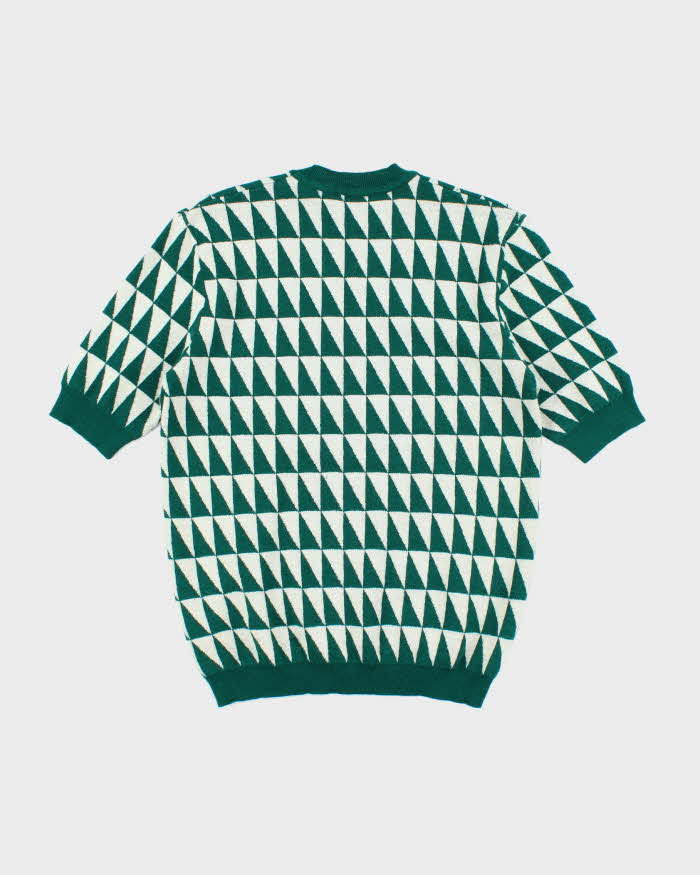 Raf Simons Green Pattern Short Sleeve Wool Jumper - M