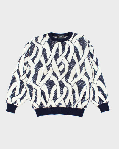 Vintage 80's Sears Patterned Chunky Knit Jumper - L