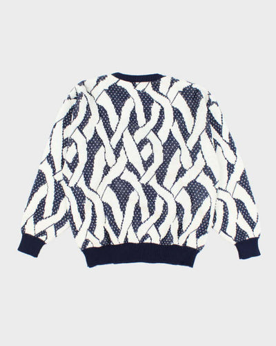 Vintage 80's Sears Patterned Chunky Knit Jumper - L