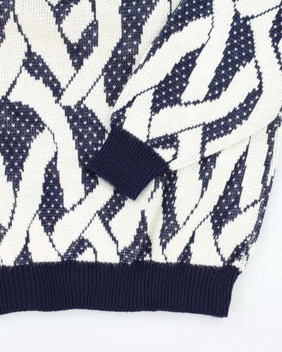 Vintage 80's Sears Patterned Chunky Knit Jumper - L