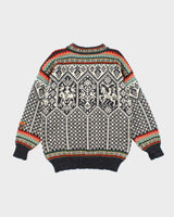 Vintage 80's Dale of Norway Pure Wool Patterned Chunky Knit Jumper - M