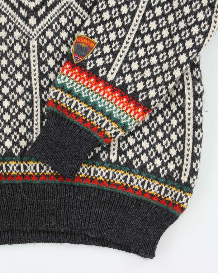 Vintage 80's Dale of Norway Pure Wool Patterned Chunky Knit Jumper - M
