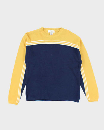Vintage 90's Badge Two Tone Knit Jumper - M