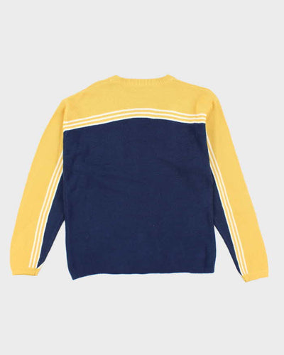 Vintage 90's Badge Two Tone Knit Jumper - M