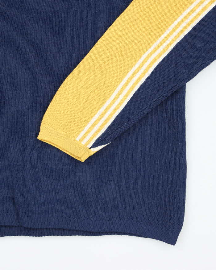 Vintage 90's Badge Two Tone Knit Jumper - M