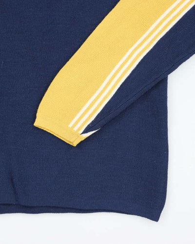 Vintage 90's Badge Two Tone Knit Jumper - M