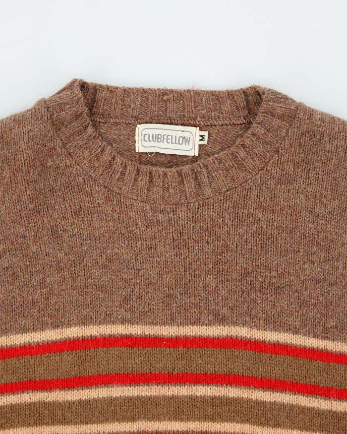 Vintage Club Fellow Striped Wool Blend Knit Jumper - M