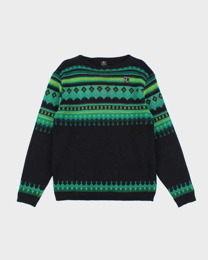 Vintage Nordyk by Ren Dale Patterned Wool Chunky Knit Jumper - M