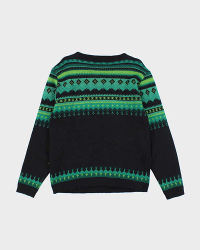 Vintage Nordyk by Ren Dale Patterned Wool Chunky Knit Jumper - M