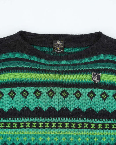 Vintage Nordyk by Ren Dale Patterned Wool Chunky Knit Jumper - M