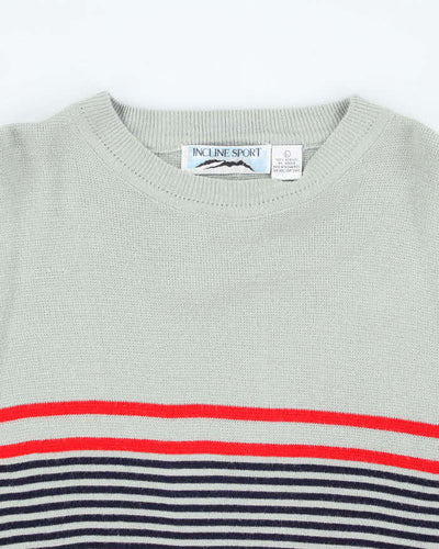 Vintage 90's Incline Sport Striped Long-sleeve Knit Jumper - L