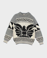 Vintage 80's Chunky Patterned Eagle Wool Chunky Knit Jumper - L
