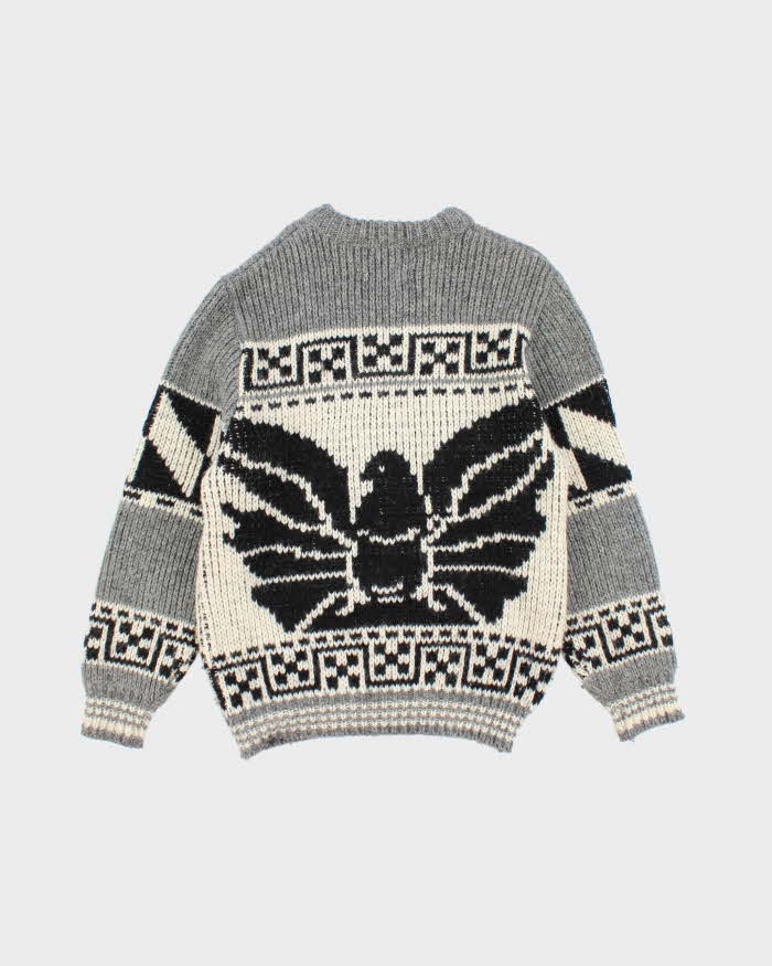 Vintage 80's Chunky Patterned Eagle Wool Chunky Knit Jumper - L