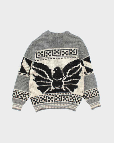 Vintage 80's Chunky Patterned Eagle Wool Chunky Knit Jumper - L
