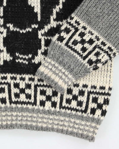 Vintage 80's Chunky Patterned Eagle Wool Chunky Knit Jumper - L