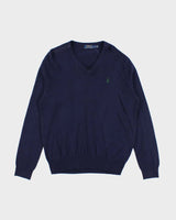 Vintage 2000's Ralph Lauren Merino Wool V-Neck Knit Jumper - M