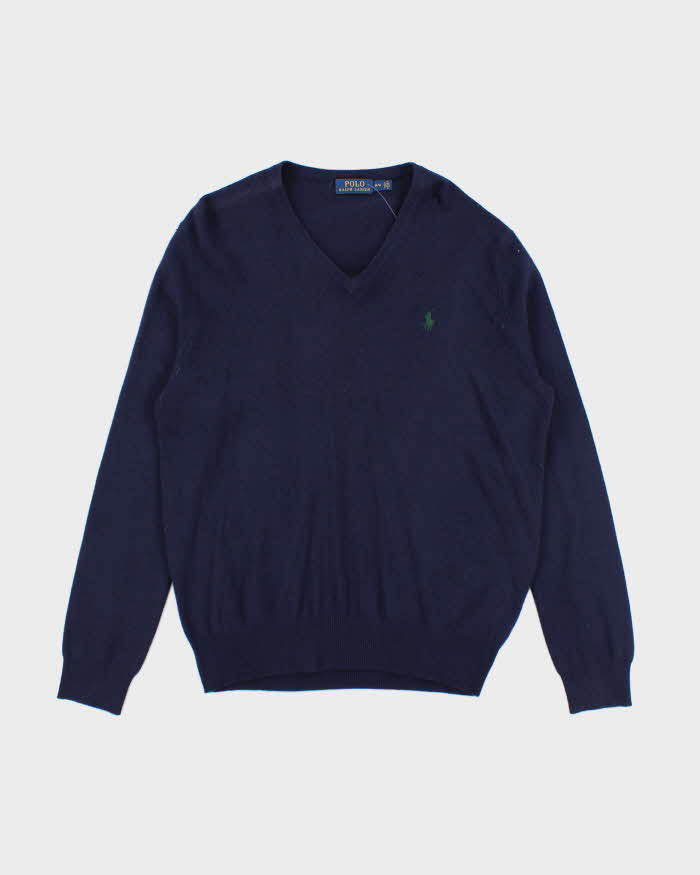 Vintage 2000's Ralph Lauren Merino Wool V-Neck Knit Jumper - M