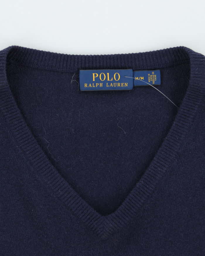 Vintage 2000's Ralph Lauren Merino Wool V-Neck Knit Jumper - M