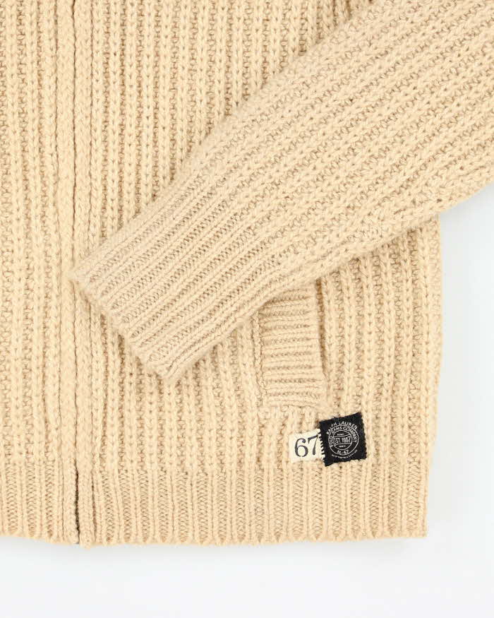 Vintage Y2K Polo Jeans Pure Wool Zip Up Knit Jumper - M