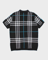 Vintage Burberry London Patterned Short Sleeve Knit Jumper - XXL