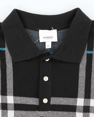 Vintage Burberry London Patterned Short Sleeve Knit Jumper - XXL