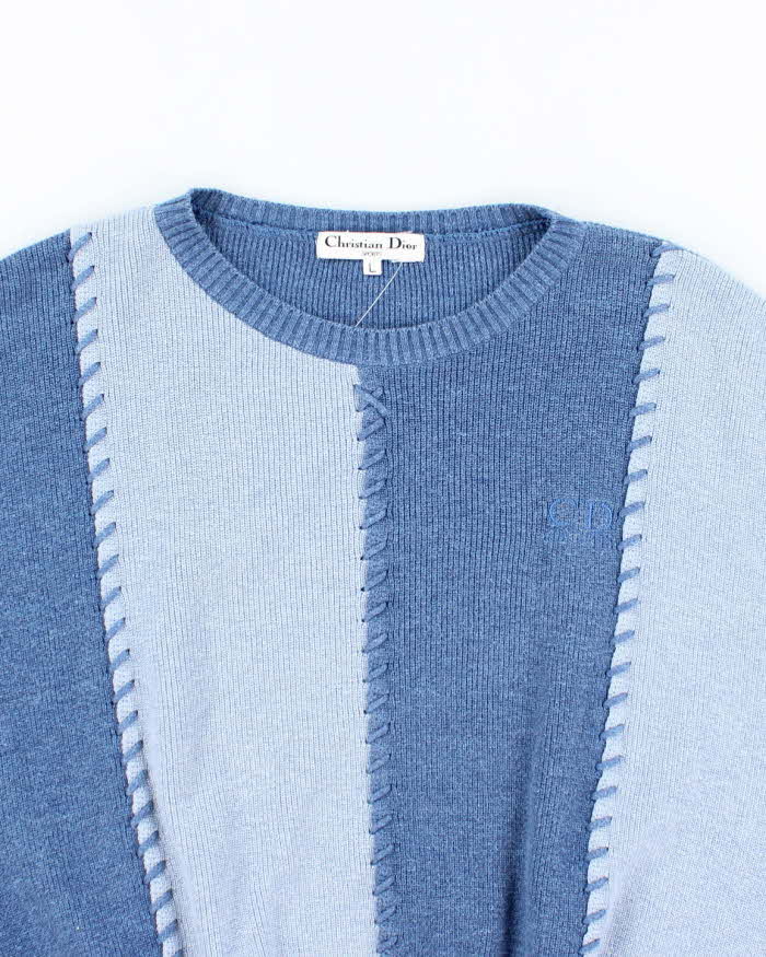Vintage 80's Christian Dior Sports Two Tone Tank Knit Sweater - L