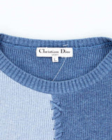 Vintage 80's Christian Dior Sports Two Tone Tank Knit Sweater - L