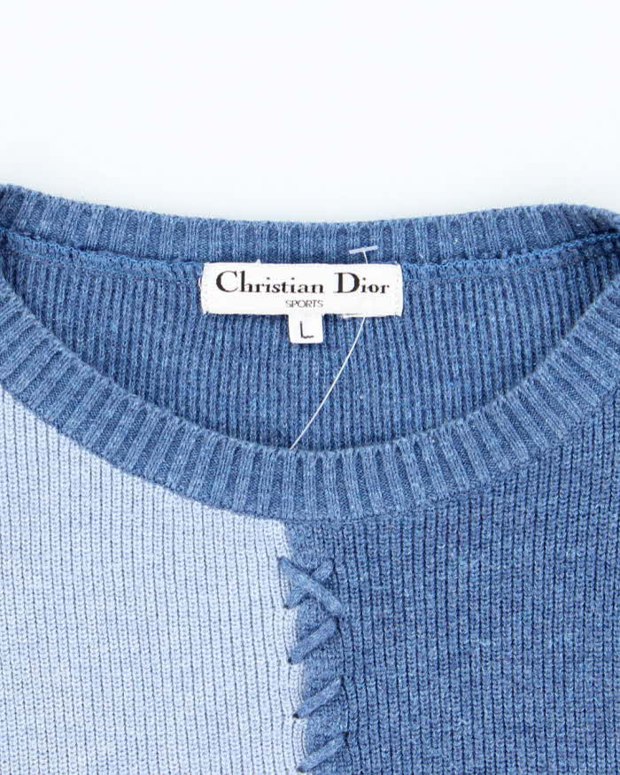 Vintage 80's Christian Dior Sports Two Tone Tank Knit Sweater - L