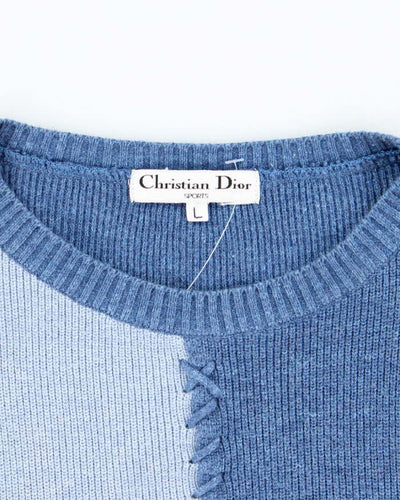 Vintage 80's Christian Dior Sports Two Tone Tank Knit Sweater - L