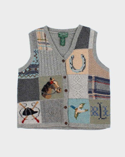 Vintage Ralph Lauren Wool Button Up Tank Knit - M