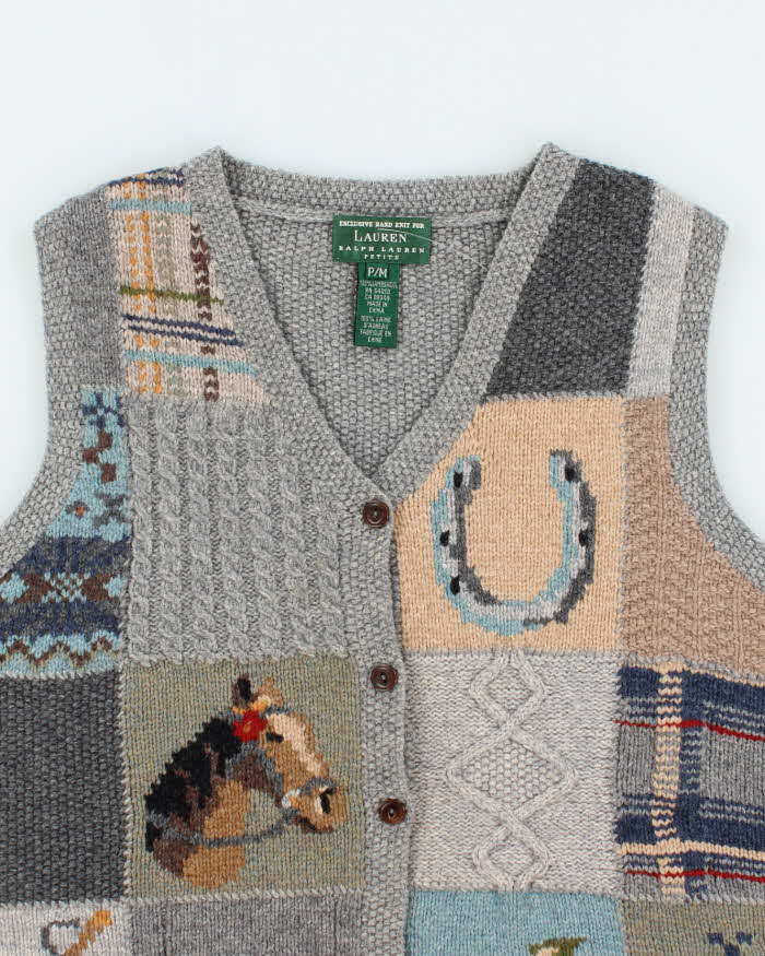 Vintage Ralph Lauren Wool Button Up Tank Knit - M