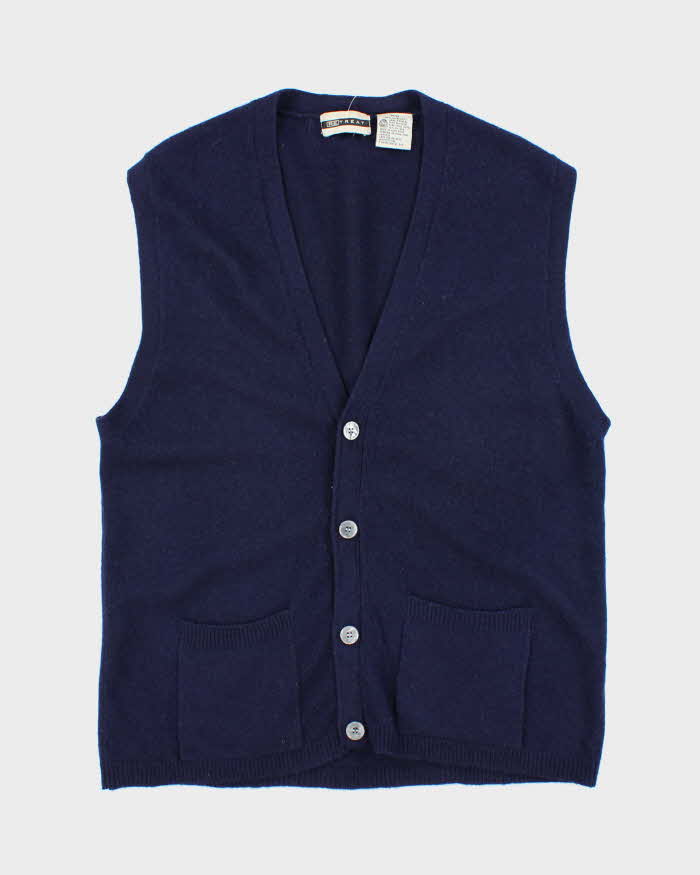 Vintage Retreat Wool Button-Up Tank Knit - M