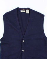 Vintage Retreat Wool Button-Up Tank Knit - M