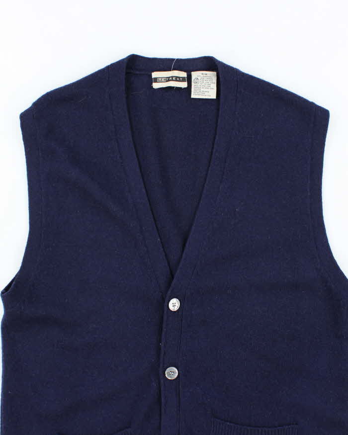 Vintage Retreat Wool Button-Up Tank Knit - M