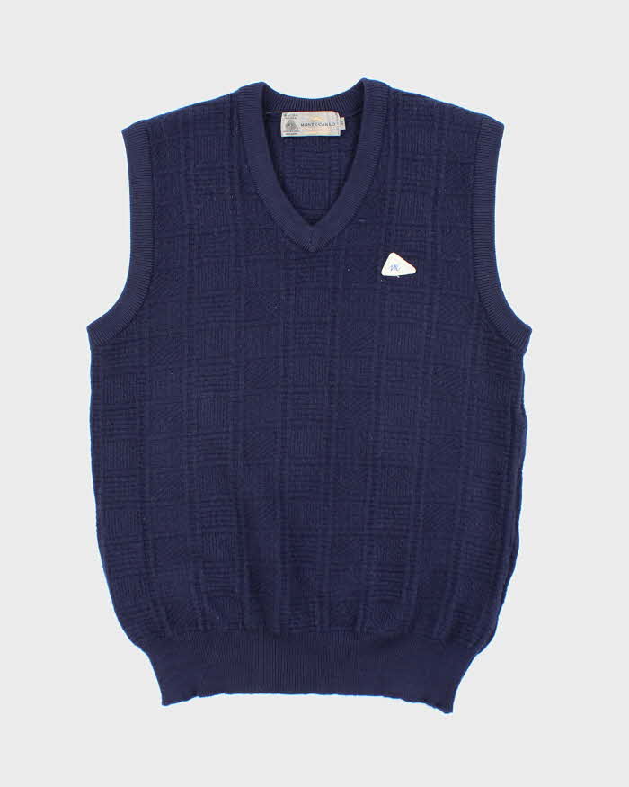 Vintage Monte Carlo Pure Wool Navy Vest - M