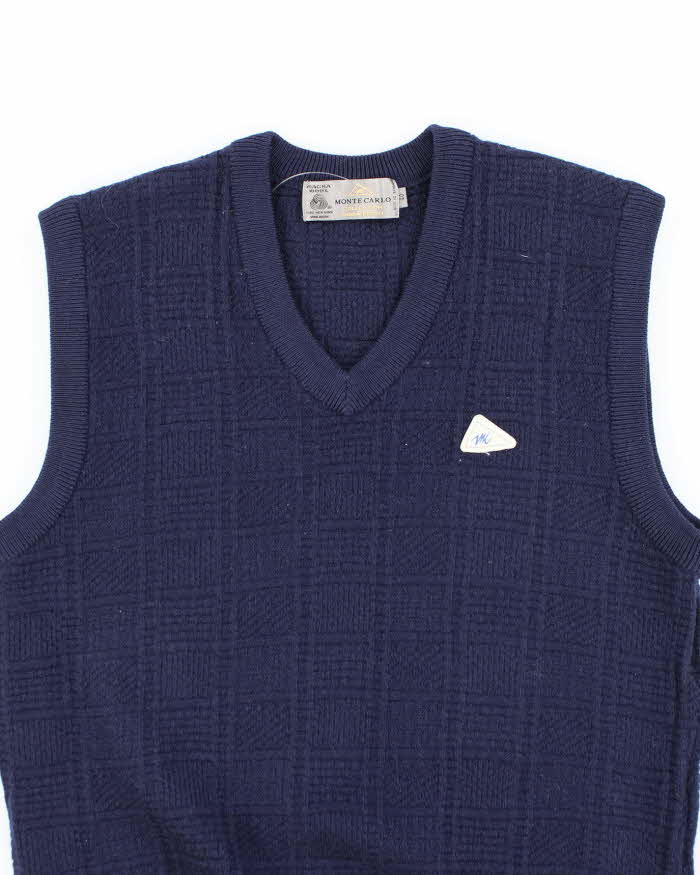 Vintage Monte Carlo Pure Wool Navy Vest - M