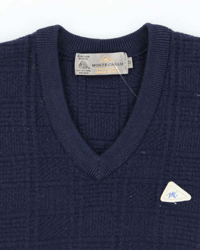 Vintage Monte Carlo Pure Wool Navy Vest - M
