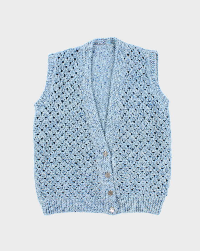 Vintage Handmade Button-up Wool Blend Tank Knit - M