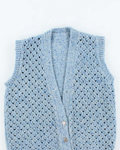 Vintage Handmade Button-up Wool Blend Tank Knit - M