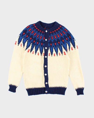 Vintage Handmade Nordic Style Knit Cardigan - M