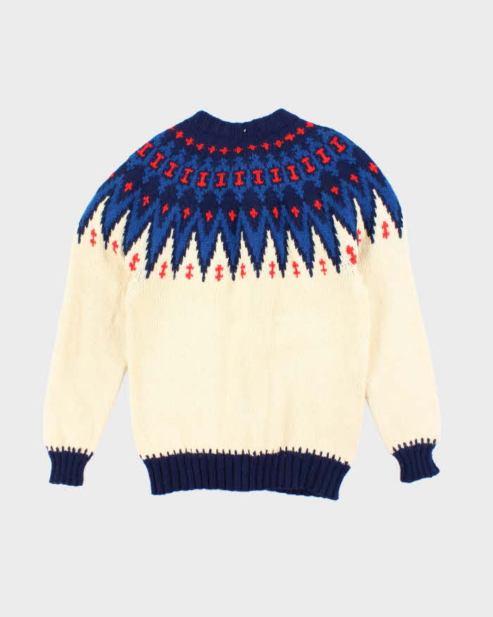 Vintage Handmade Nordic Style Knit Cardigan - M
