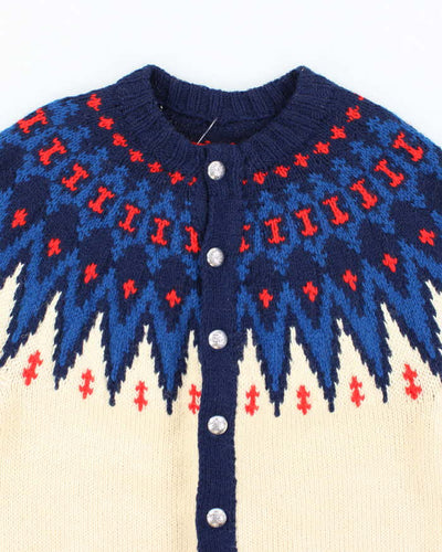 Vintage Handmade Nordic Style Knit Cardigan - M