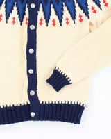 Vintage Handmade Nordic Style Knit Cardigan - M