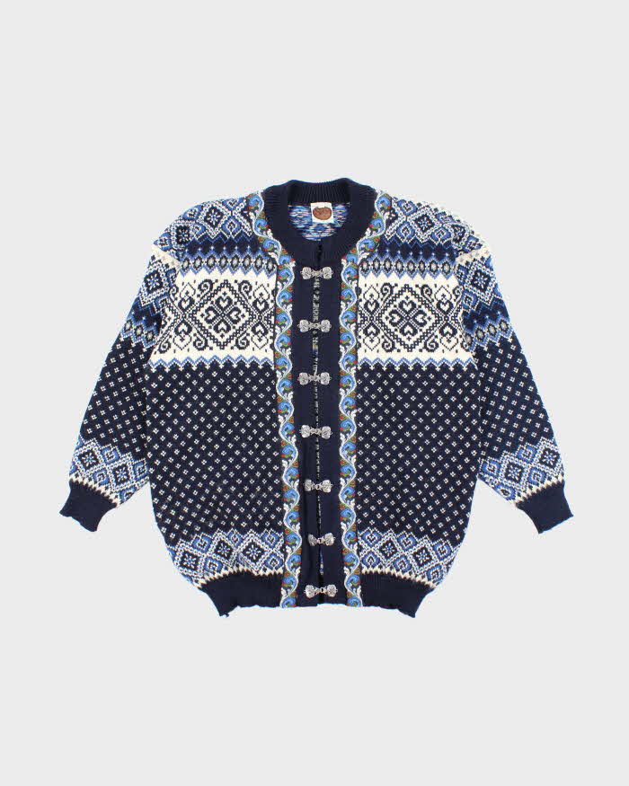 Vintage Selbu Nordic Clasp Wool Cardigan - M