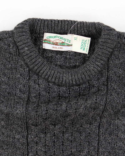 Vintage Aran Crafts Wool Patterned Chunky Knit Jumper - XL