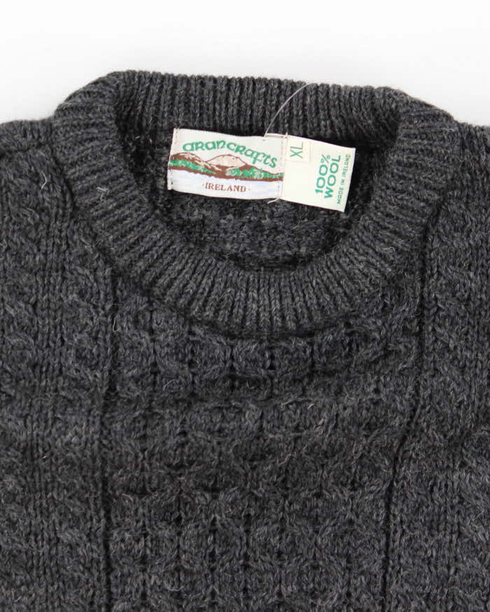 Vintage Aran Crafts Wool Patterned Chunky Knit Jumper - XL