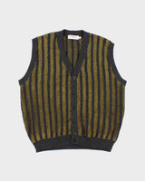 Vintage Mondo Wool Blend Striped Knit Tank Cardigan - M