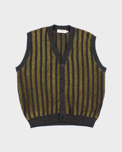 Vintage Mondo Wool Blend Striped Knit Tank Cardigan - M