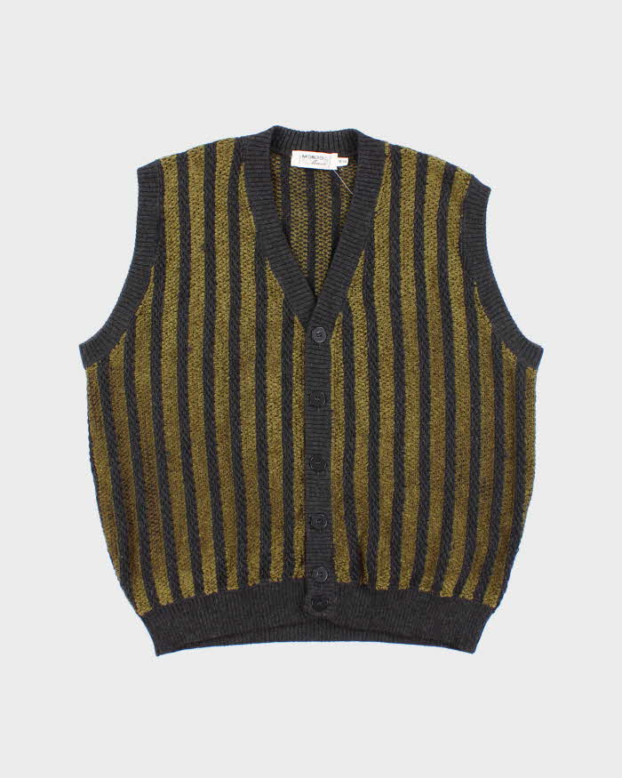 Vintage Mondo Wool Blend Striped Knit Tank Cardigan - M